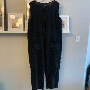 OFFON BLACK LINEN JUMPSUIT XL